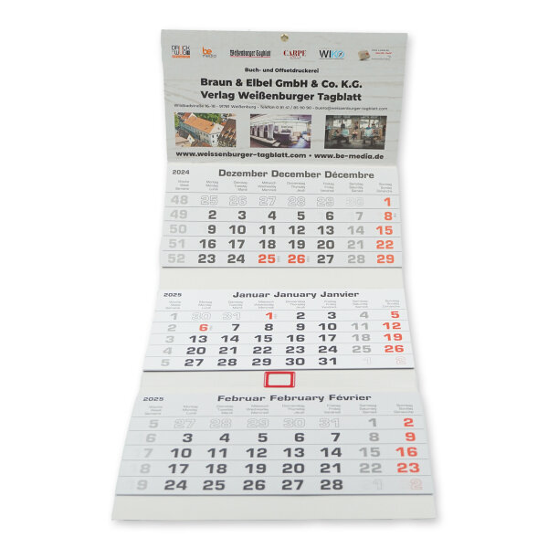 3-Monats Kalender 2025